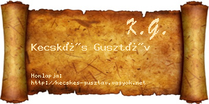 Kecskés Gusztáv névjegykártya