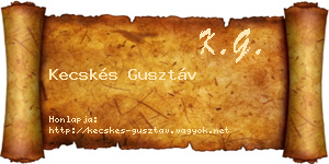 Kecskés Gusztáv névjegykártya